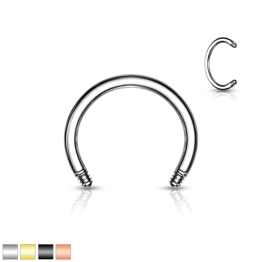 Barbell gebogen QXSAH (Schroef op staafje) (Hoefijzer)